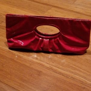 Red patent leather small clutch